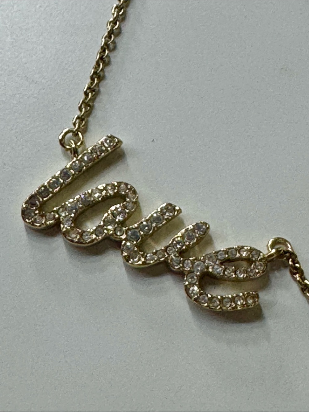 kate spade Gold Crystal 'love' Script Necklace - Picture 4 of 9